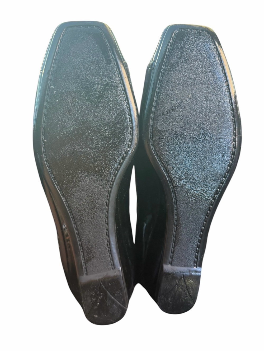 Prada Patent Leather Kitten Wedge Pumps Black Logo Heels EU 37.5 Authentic - Picture 3 of 11
